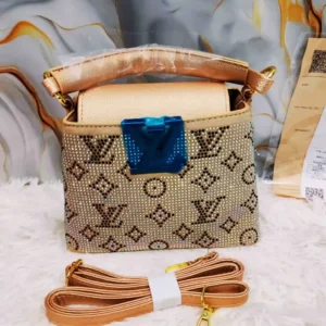 Louis Vuitton Inspired Golden Crystal