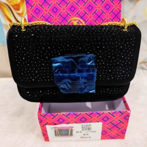 Tory Burch Inspired Black Crystal