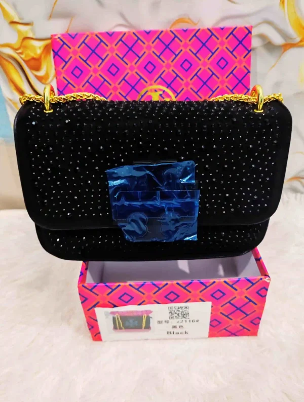 Tory Burch Inspired Black Crystal